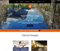 A screenshot of a website for a hotel with a river in the background.