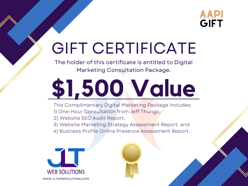A gift certificate that says $ 1,500 value on it