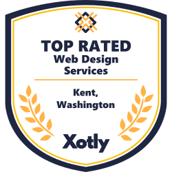A logo for top rated web design services in kent , washington