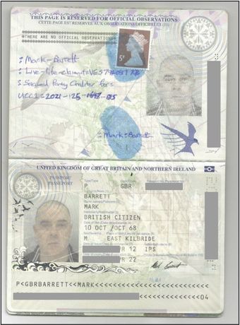 Mark Barrett Live Life Claim UK Passport entry