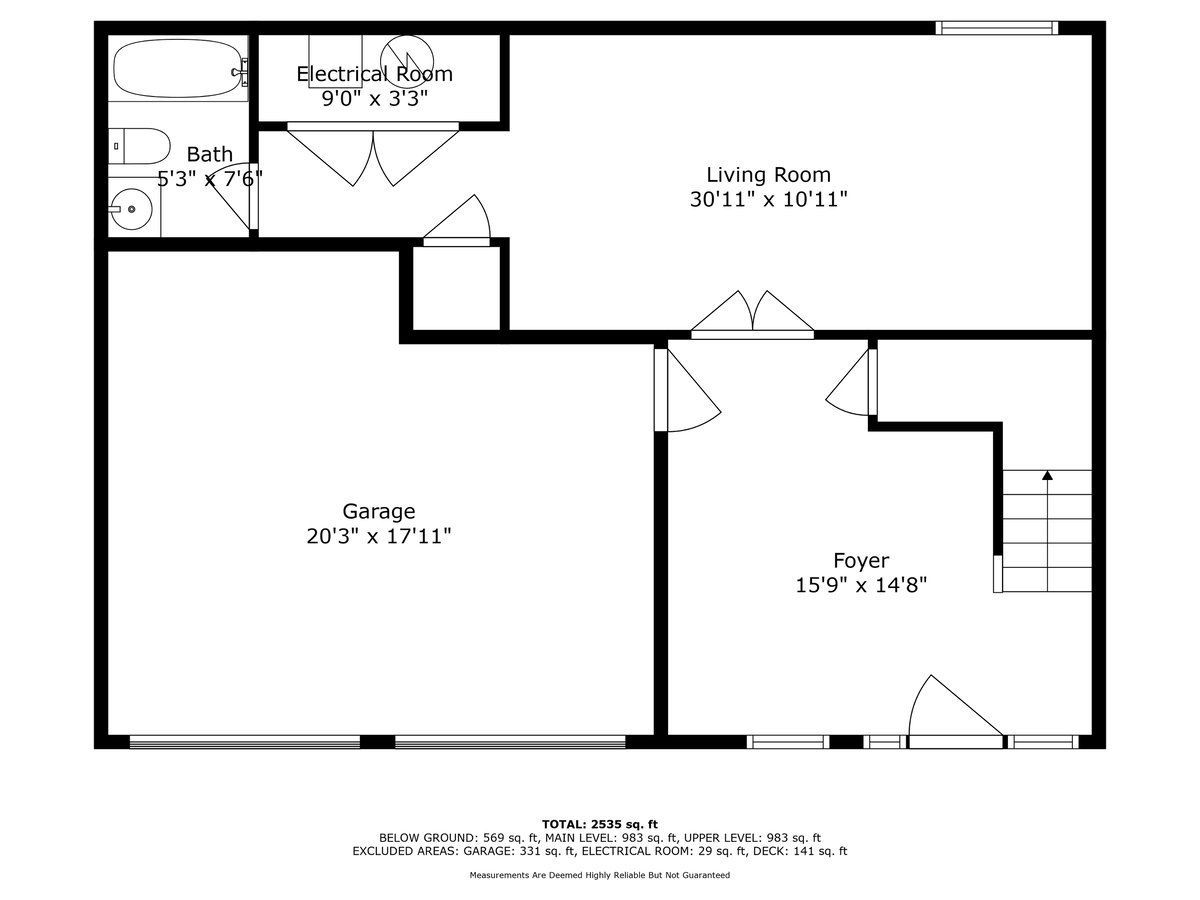A black and white floor plan of a house.