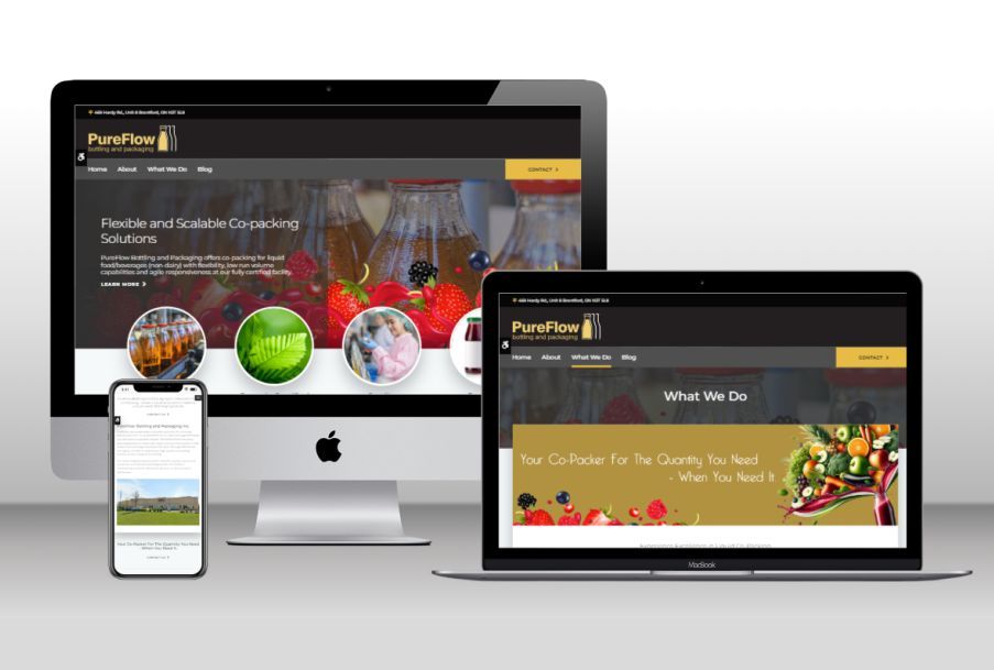 PureFlow Bottling and Packaging Inc. responsive website view