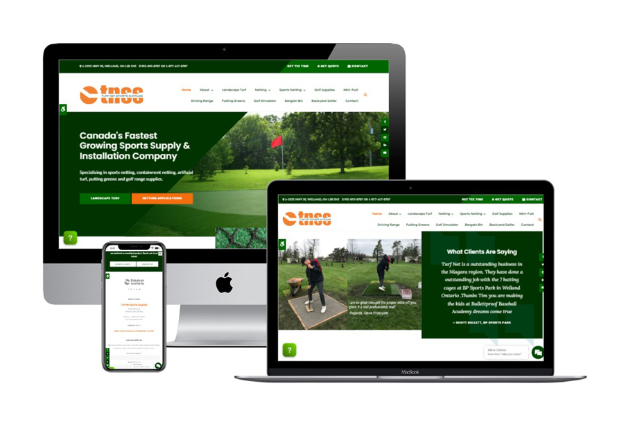 Turf Net Sports Supplies website image