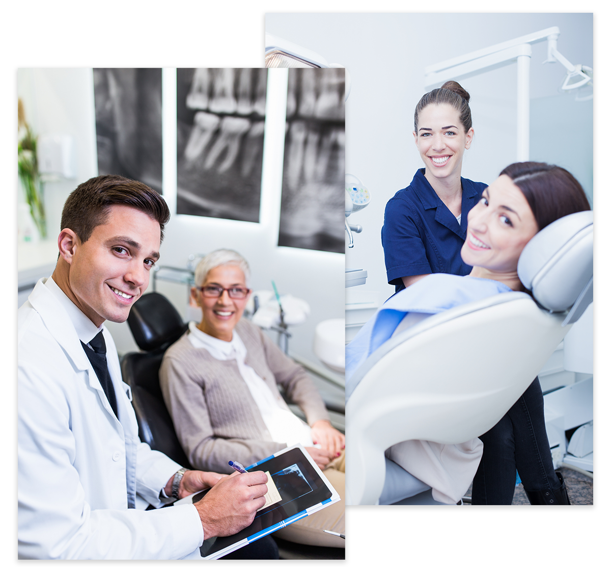 Dental Bridge — Smiling Patients At Checkup in Tukwila, WA