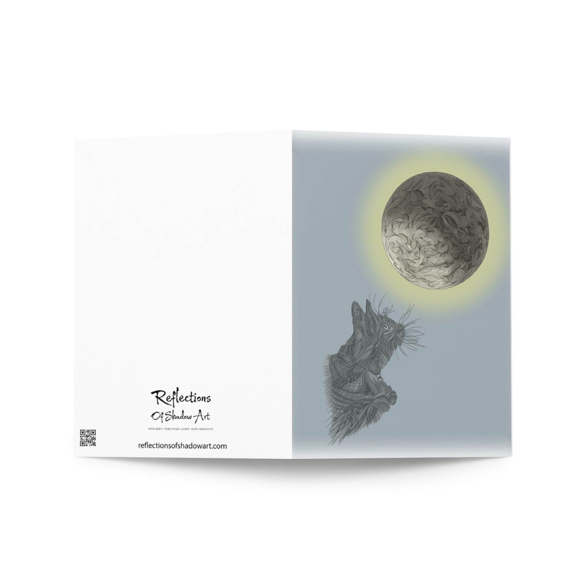 Kitty with Moon Thinking of you (card)