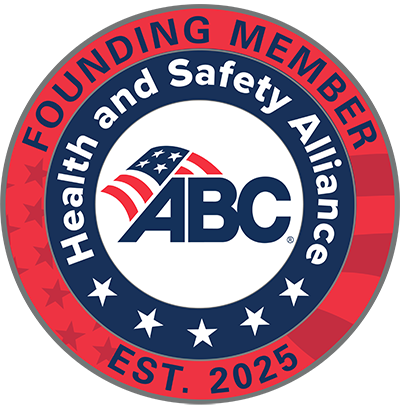 Founding Member Health and Safety Alliance logo: red, white, and blue circle with