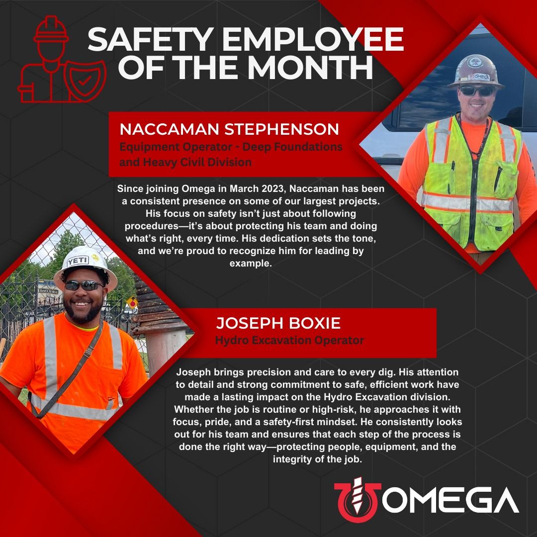 Safety employee of the month joseph boxe and naccaman stephenson