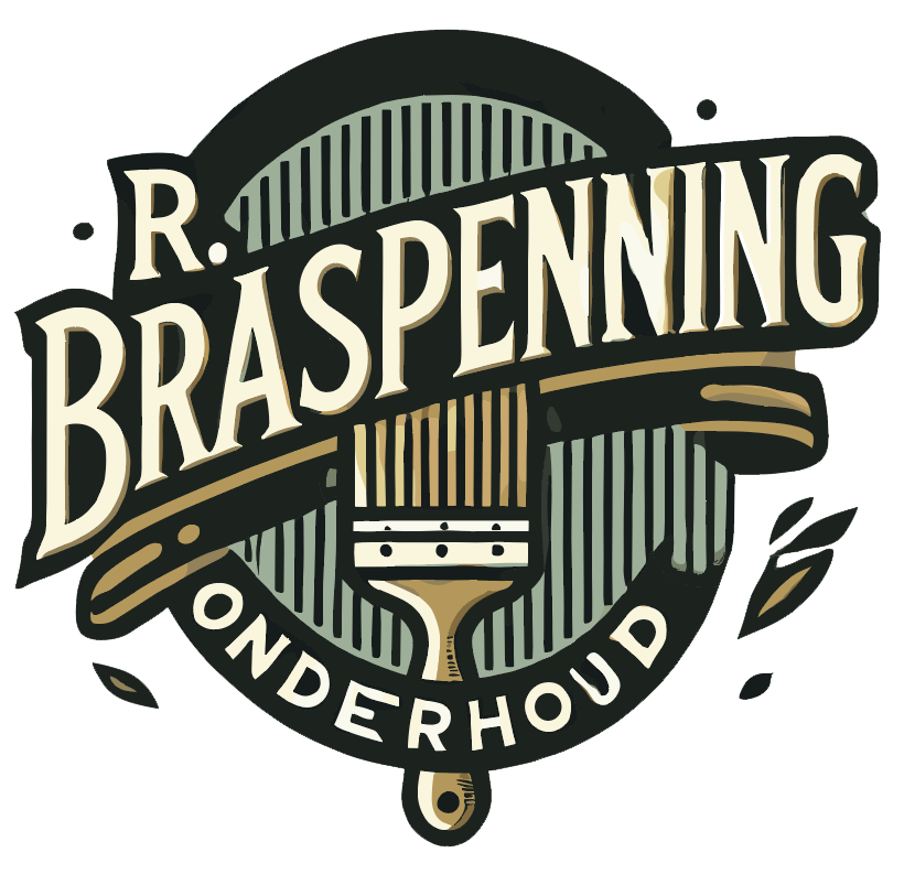 Een logo voor bosvenne met een huis en een rivier op de achtergrond.