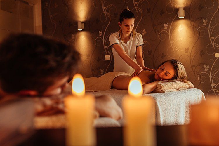 Couple Getting Massage — Greenwood Village, CO — Beau Visage Skin Care & Spa