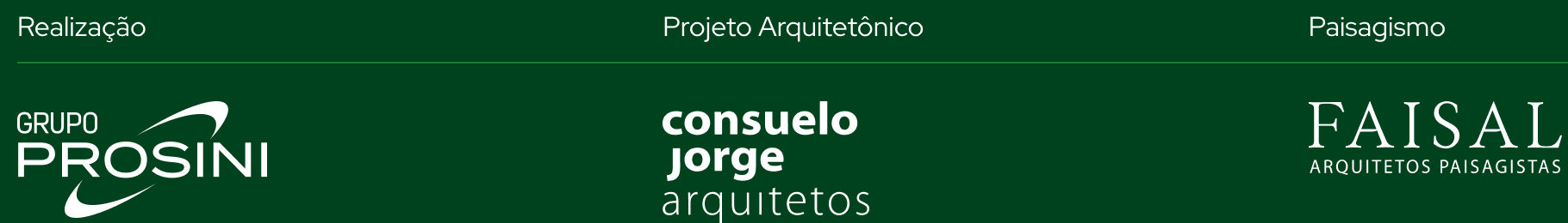 Um fundo verde com prosini jorge e faisal escritos nele