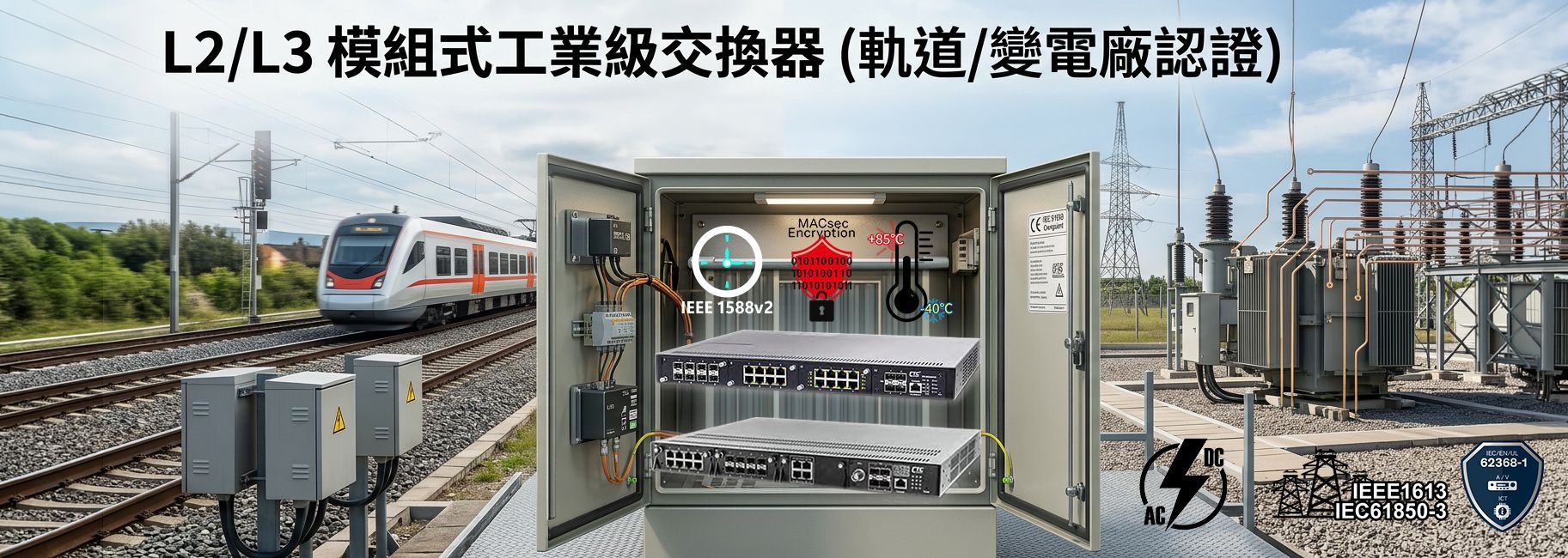 L2/L3 模組式工業級交換器 (軌道/變電廠認證)