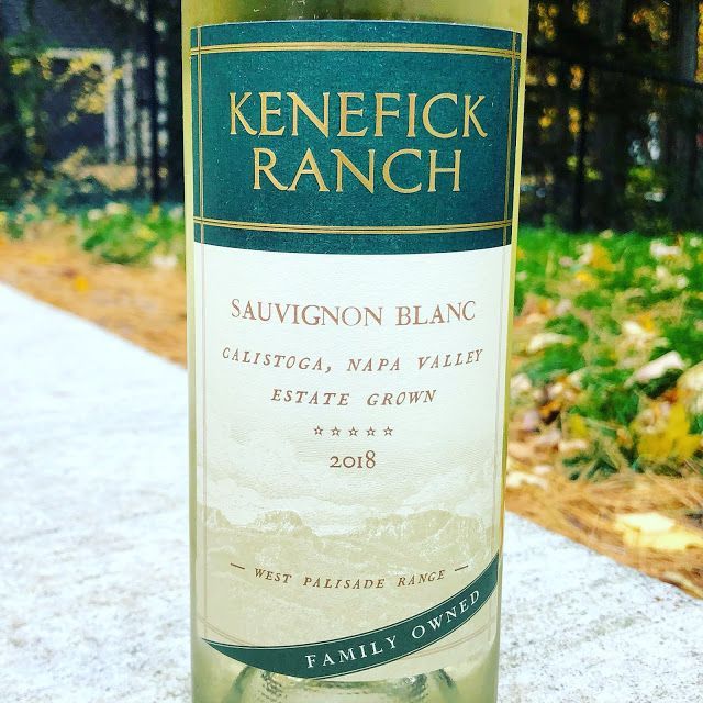 Keneffick Ranch Sauvignon Blanc bottle, green and white label, 