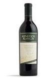 Bottle of Kendrick Ranch wine, dark red glass with green and white label.