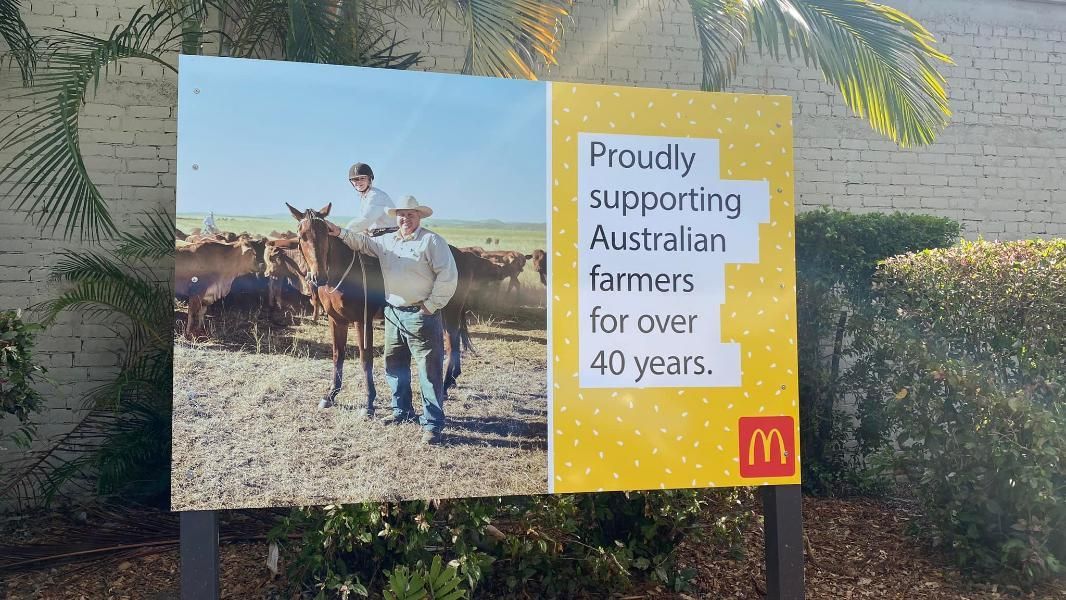 A Sign That Says Proudly Supporting Australian Farmers for Over 40 Years — Global Signage In Ingham, QLD