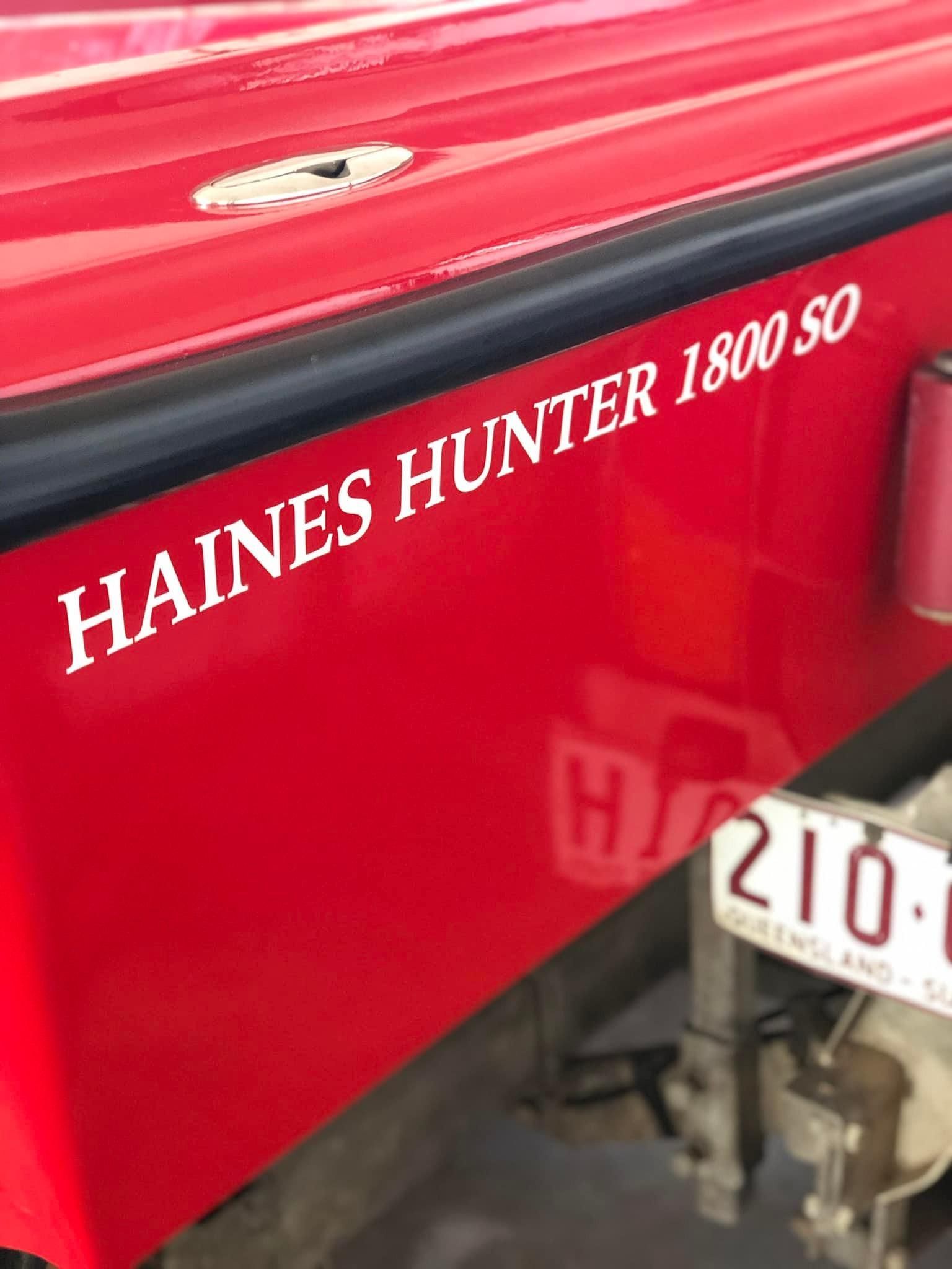 A Red Boat With Haines Hunter 1800 So Written on the Side — Global Signage In Ingham, QL
