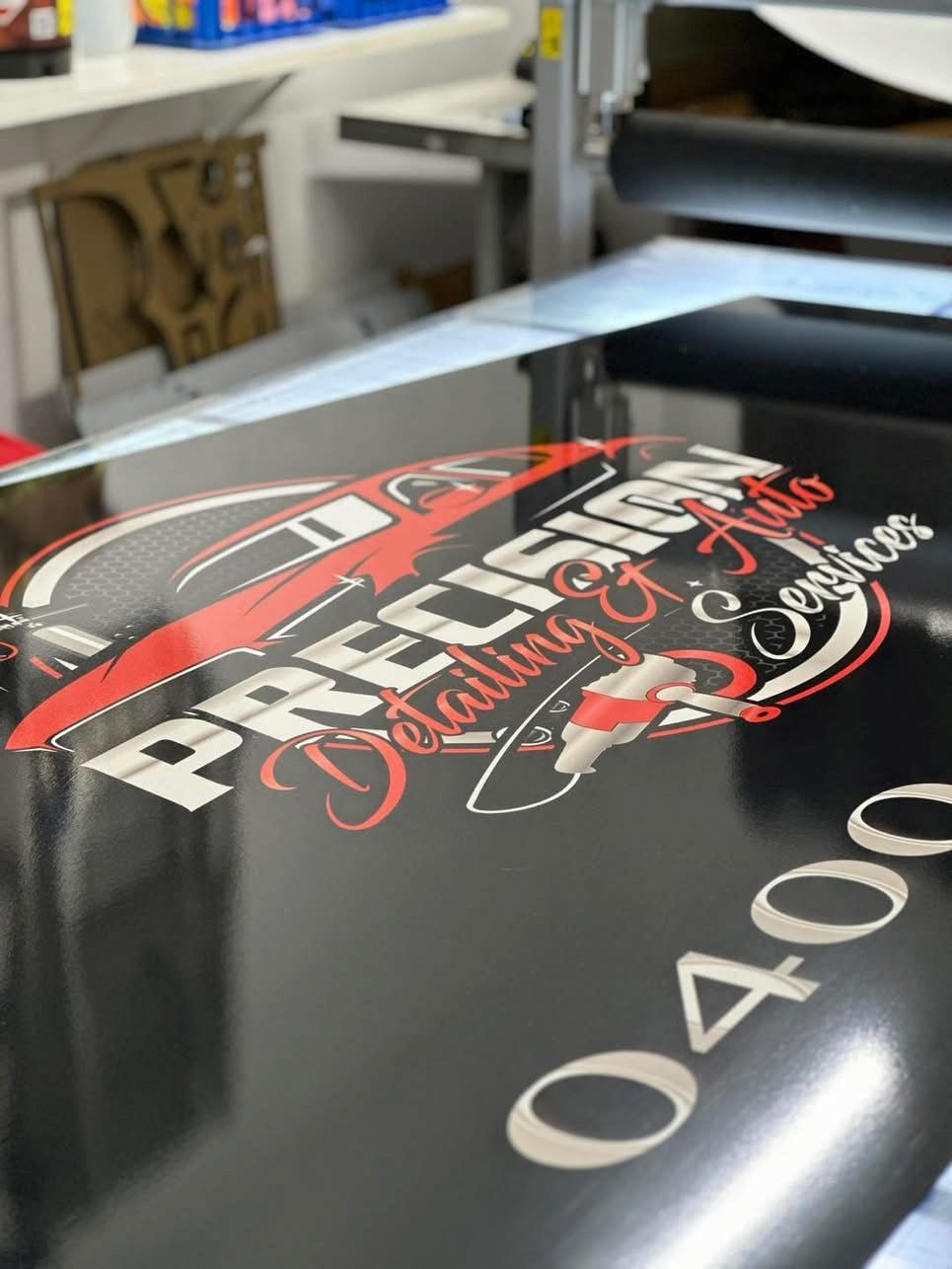 A Black Sign That Says Precision Detailing on It — Global Signage In Ingham, QL