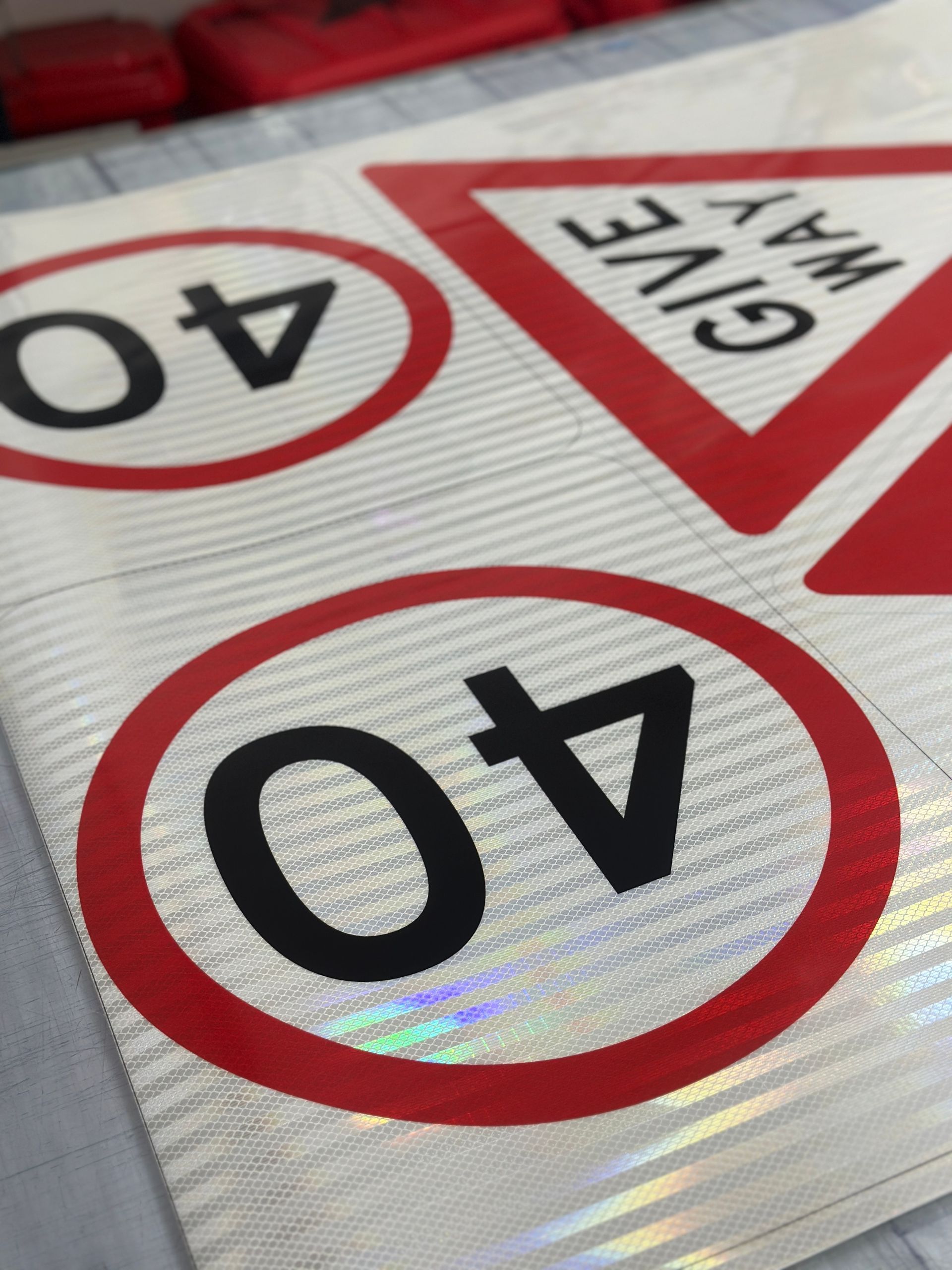 A close up of a sign that says give way — Global Signage In Ingham, QLD