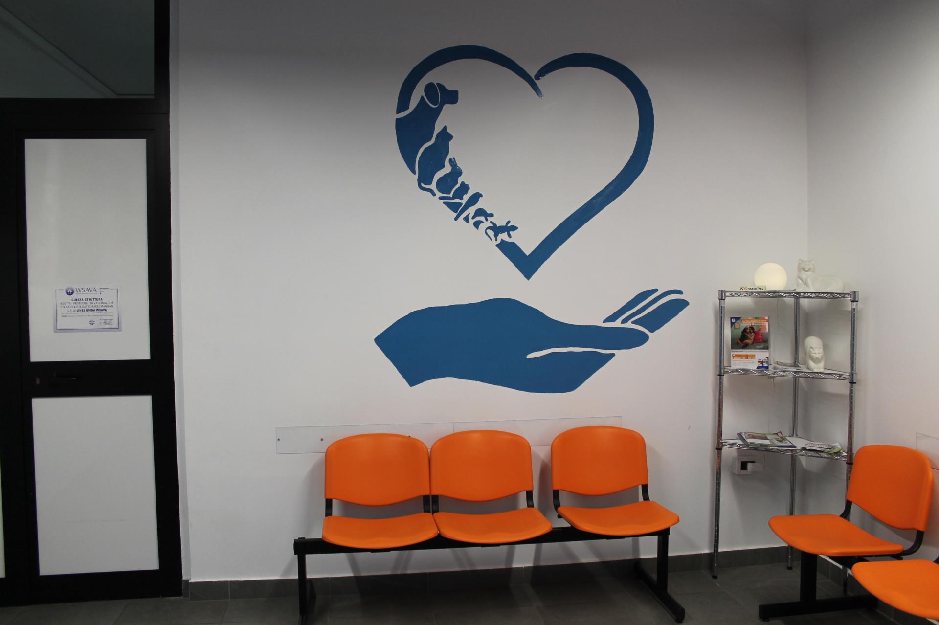 sala d'attesa di uno studio veterinario