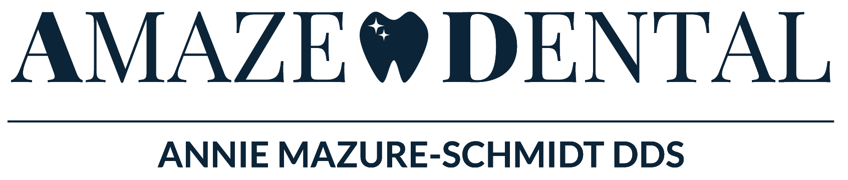 A logo for a dental office named amaze dental