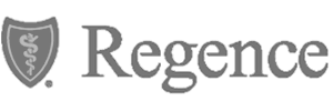 The regence logo has a shield with a medical symbol on it.