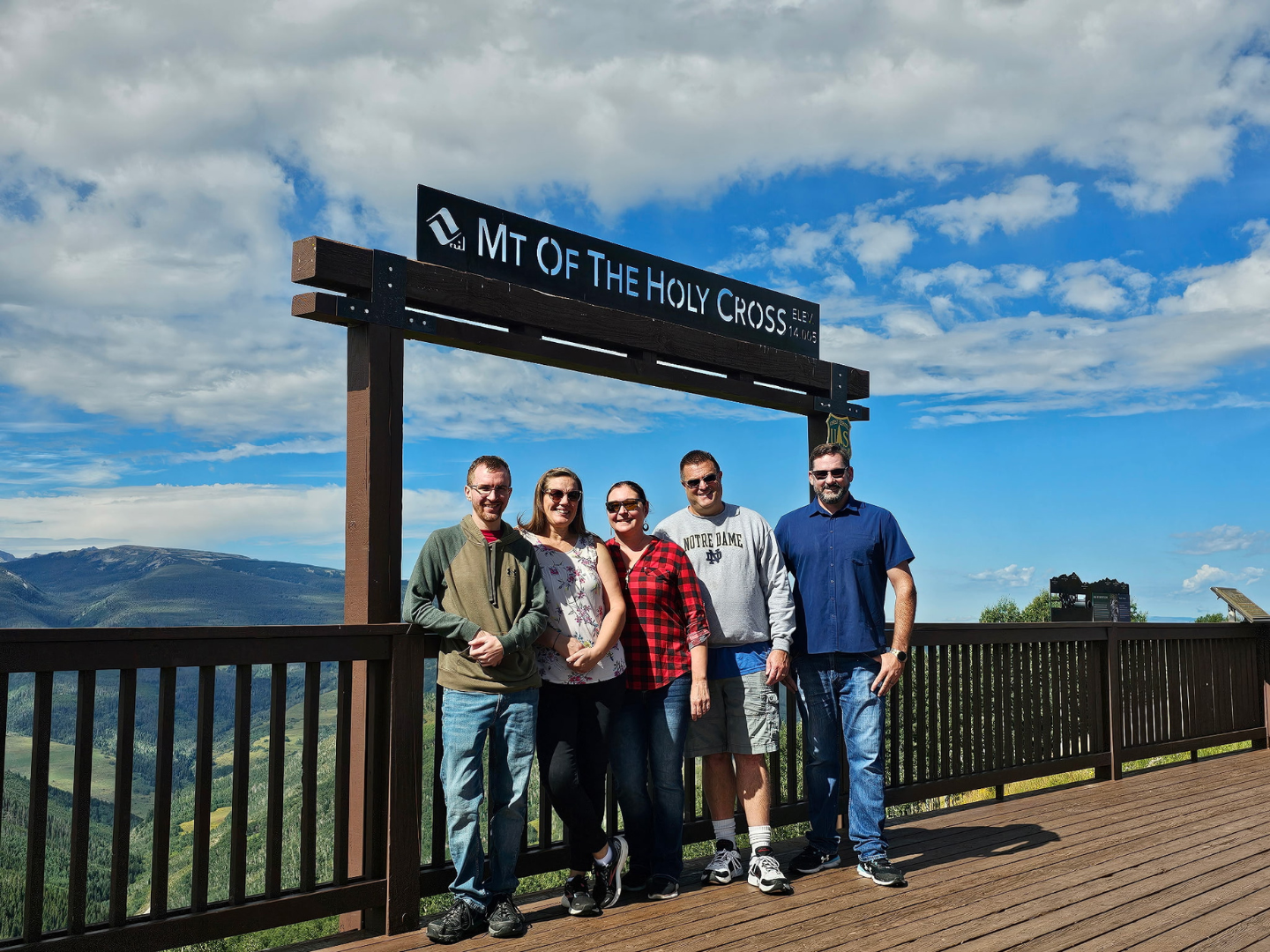 Joshua Income team at the mount of the holy cross.