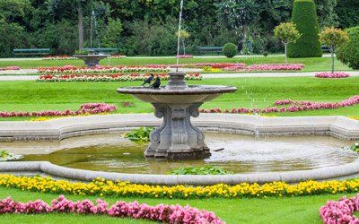 Customized Garden — Newly Installed Fountain in Dawsonville, GA