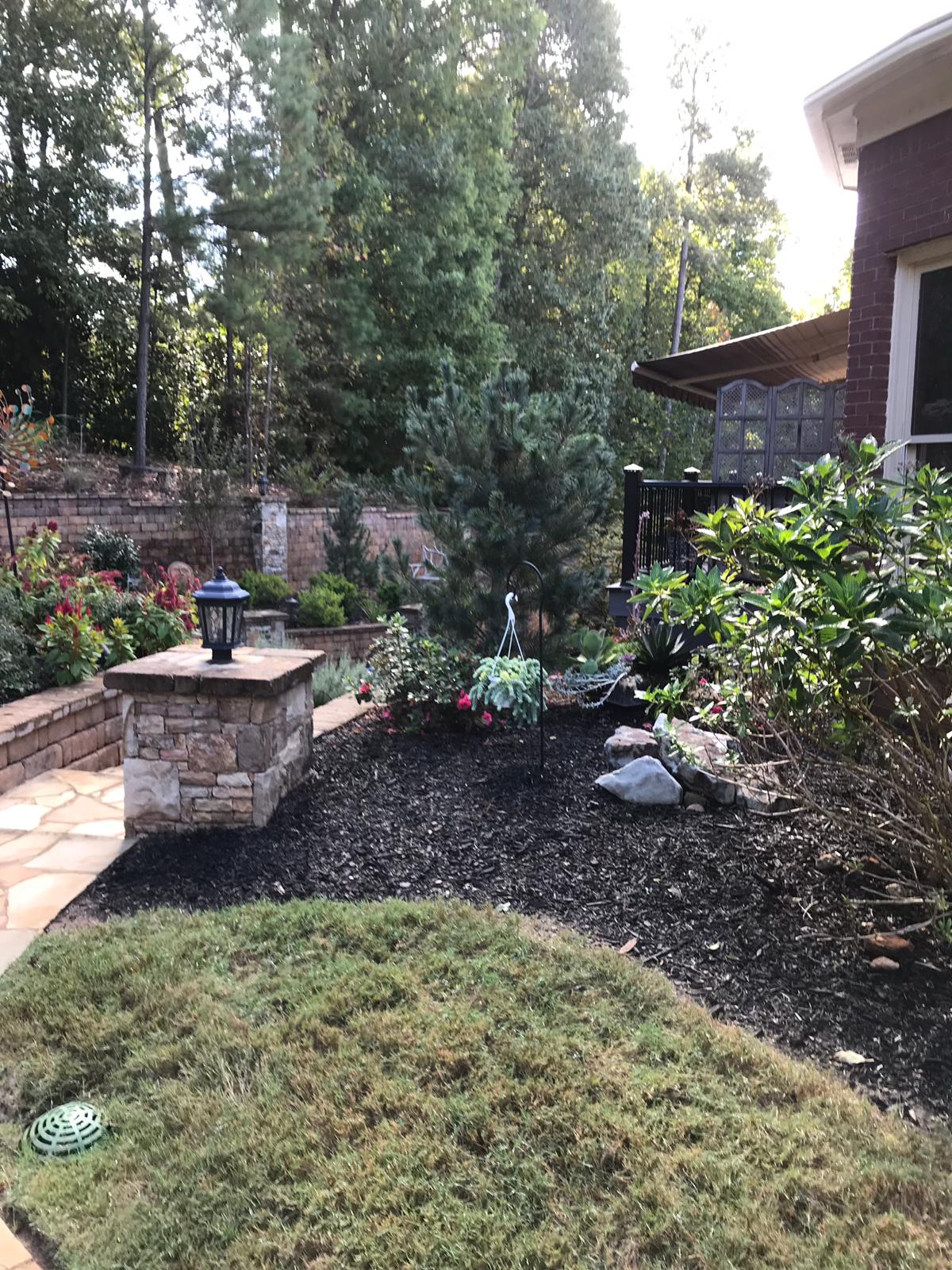 Landscape and a Brick Lamp Post — Dawsonville, GA — Dixie Landscapes