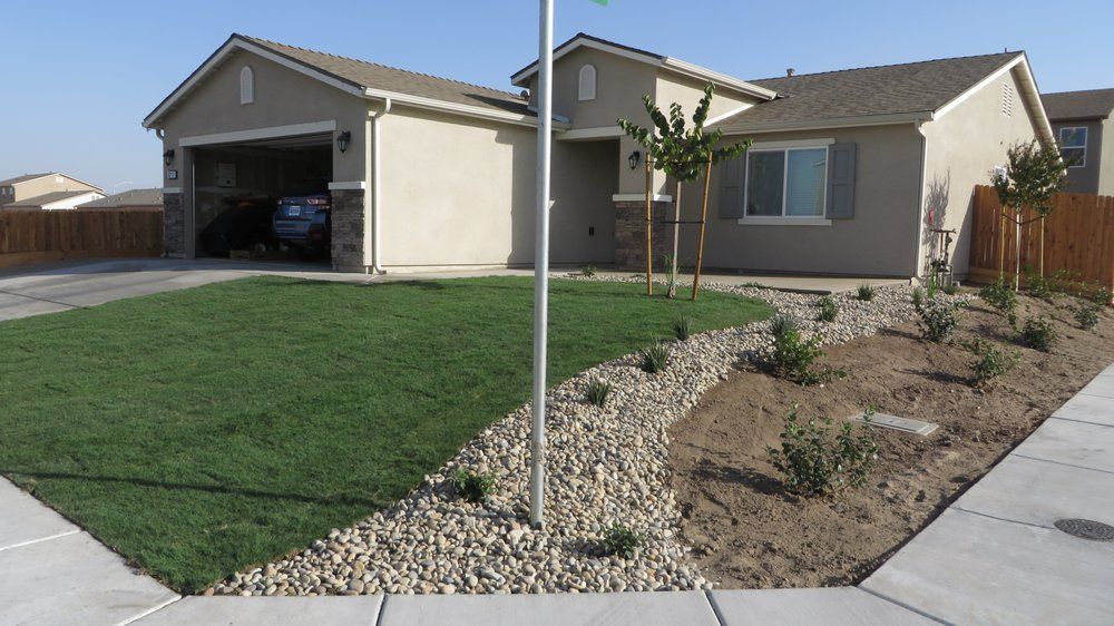 A house with a flag in front of it