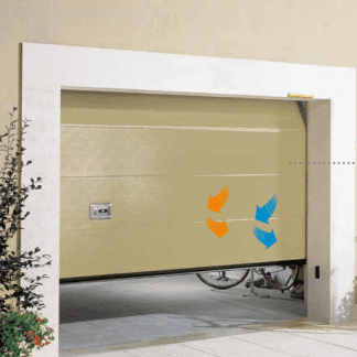 porta di color avorio di un garage