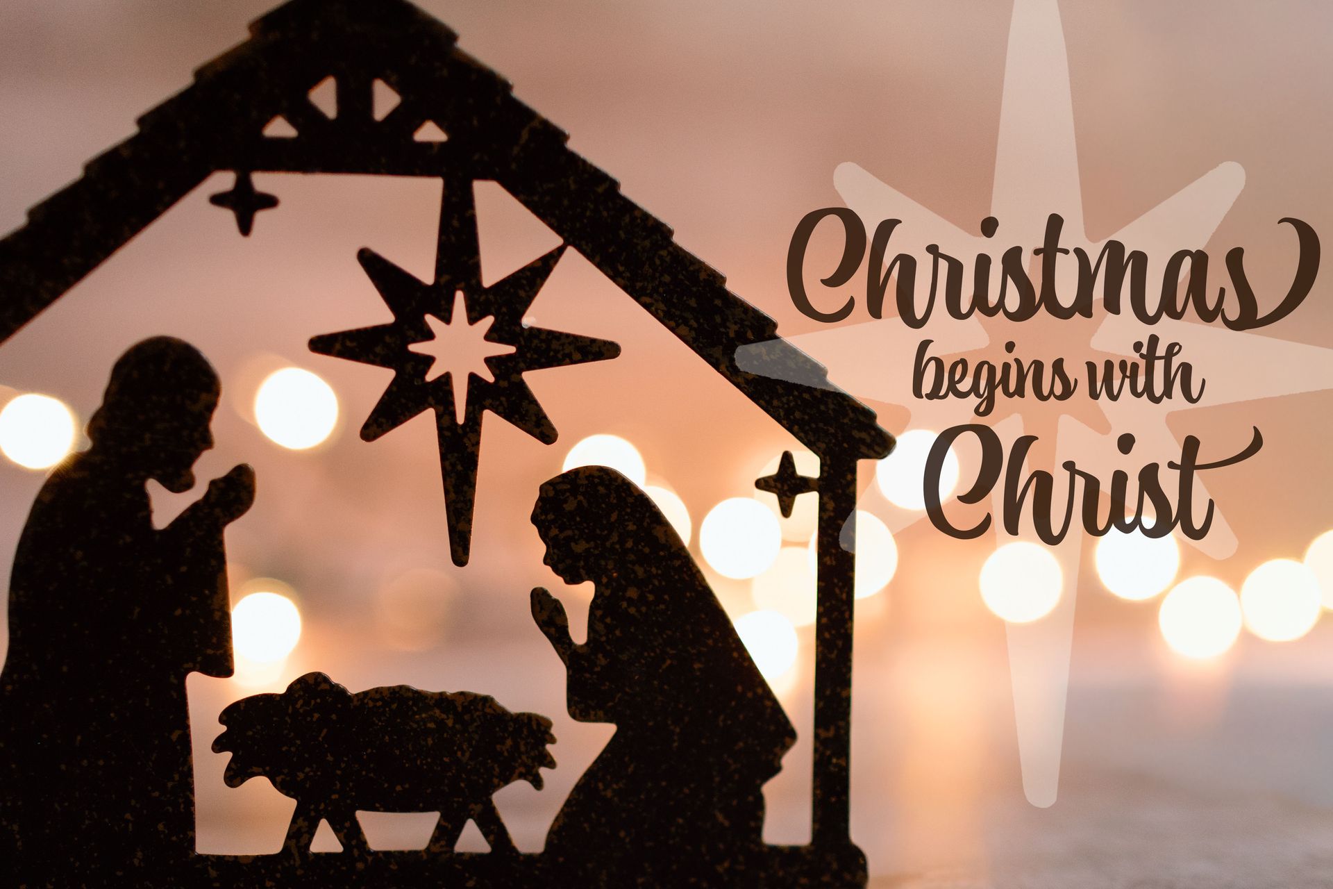 A nativity scene with three wise men and a sheep