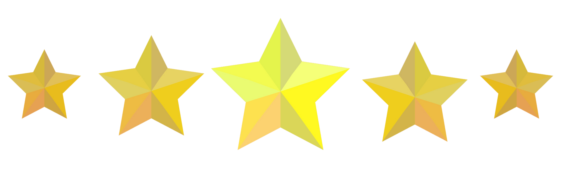 A row of yellow stars on a white background