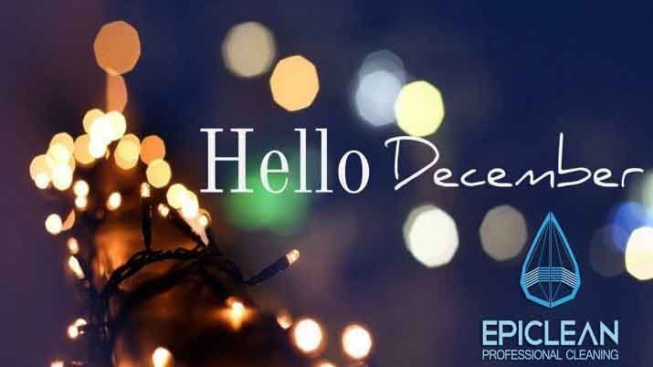 A picture of christmas lights and the words hello december