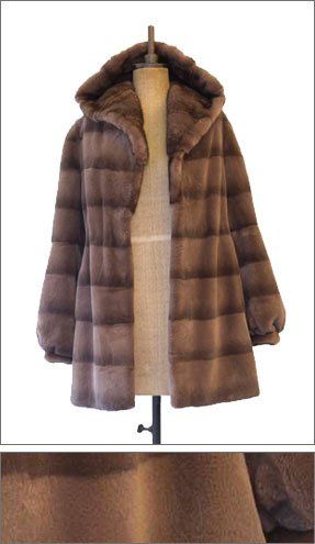 fur coat with hood