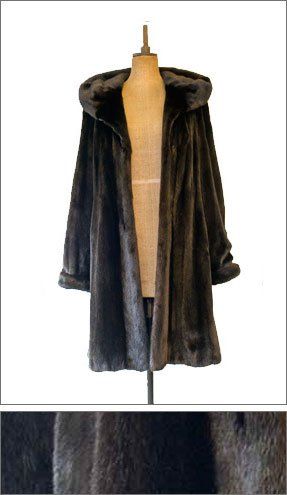 black fur coat with hood