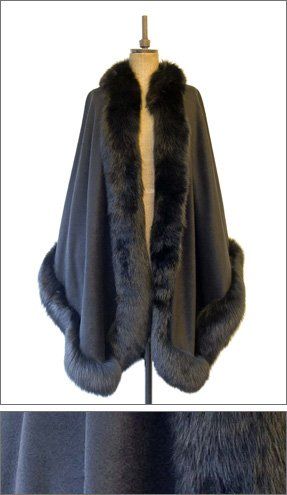 black cape with fur trim