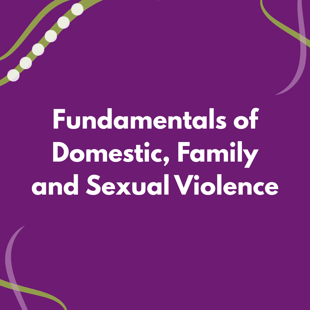 2026 Workshops: Fundamentals of Domestic, Family and Sexual Violence