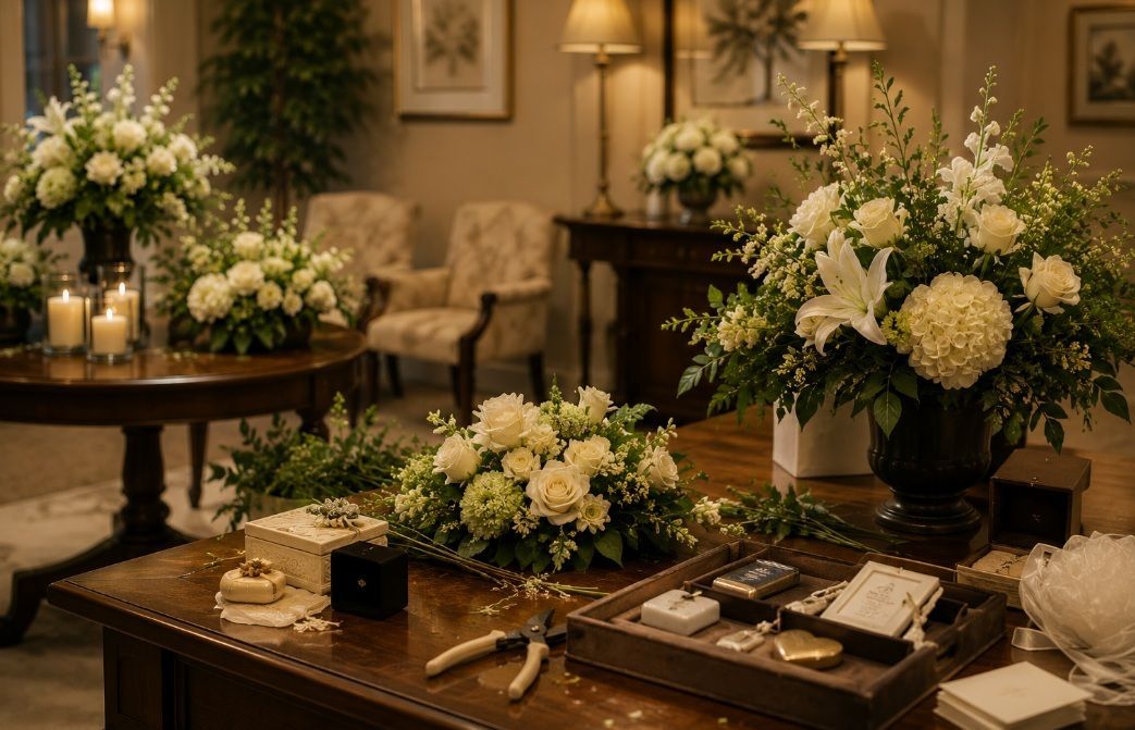 Elegant funeral reception area at funeral Homes York, PA