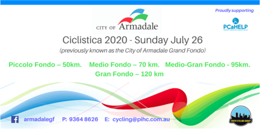 City of Armadale Ciclistica 2020 raising funds for PCaHELP