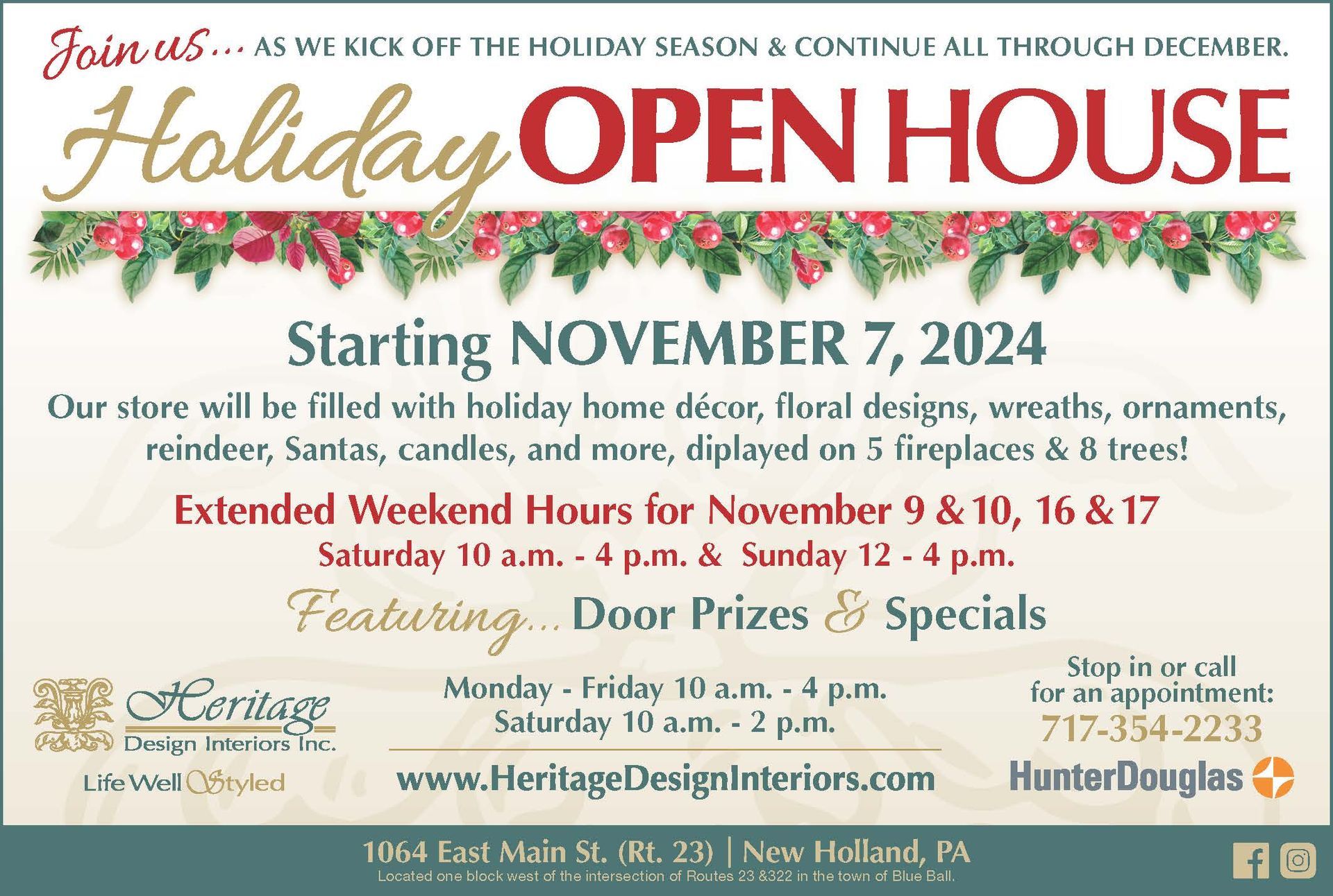 Heritage Design Interiors Ephrata Holiday Decorating, Wyomissing Holiday Design, Christmas Decor in Lancaster, Christmas Decorating ideas