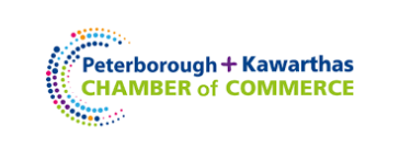 The logo for the peterborough + kawarthas chamber of commerce