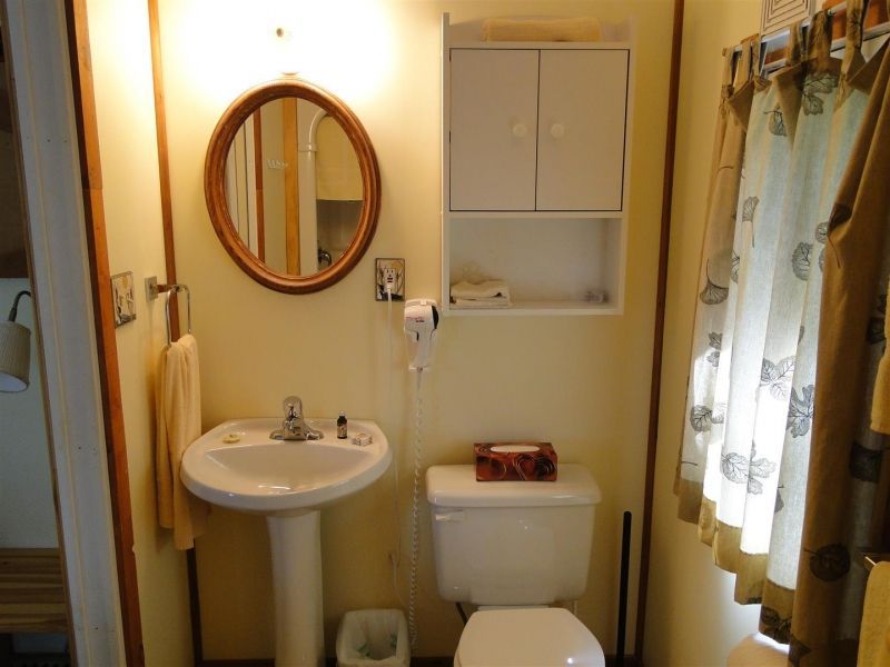 A bathroom with a toilet a sink and a mirror