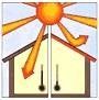 logo di un sole che riscalda una casa