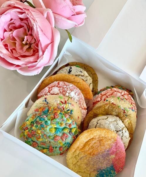 assorted cookies in box