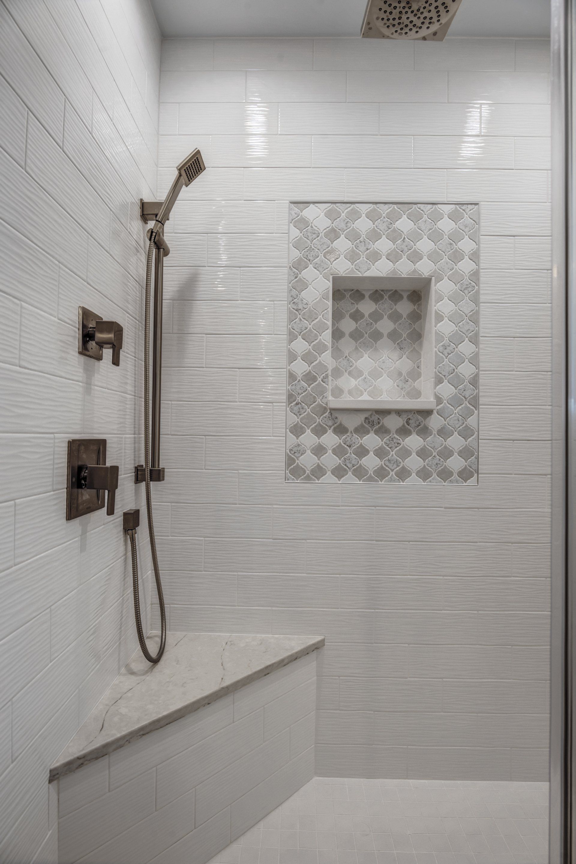 Bathroom vanity with white countertop | bathrooms | Bay to Beach Builders | Greenwood, DE 19950