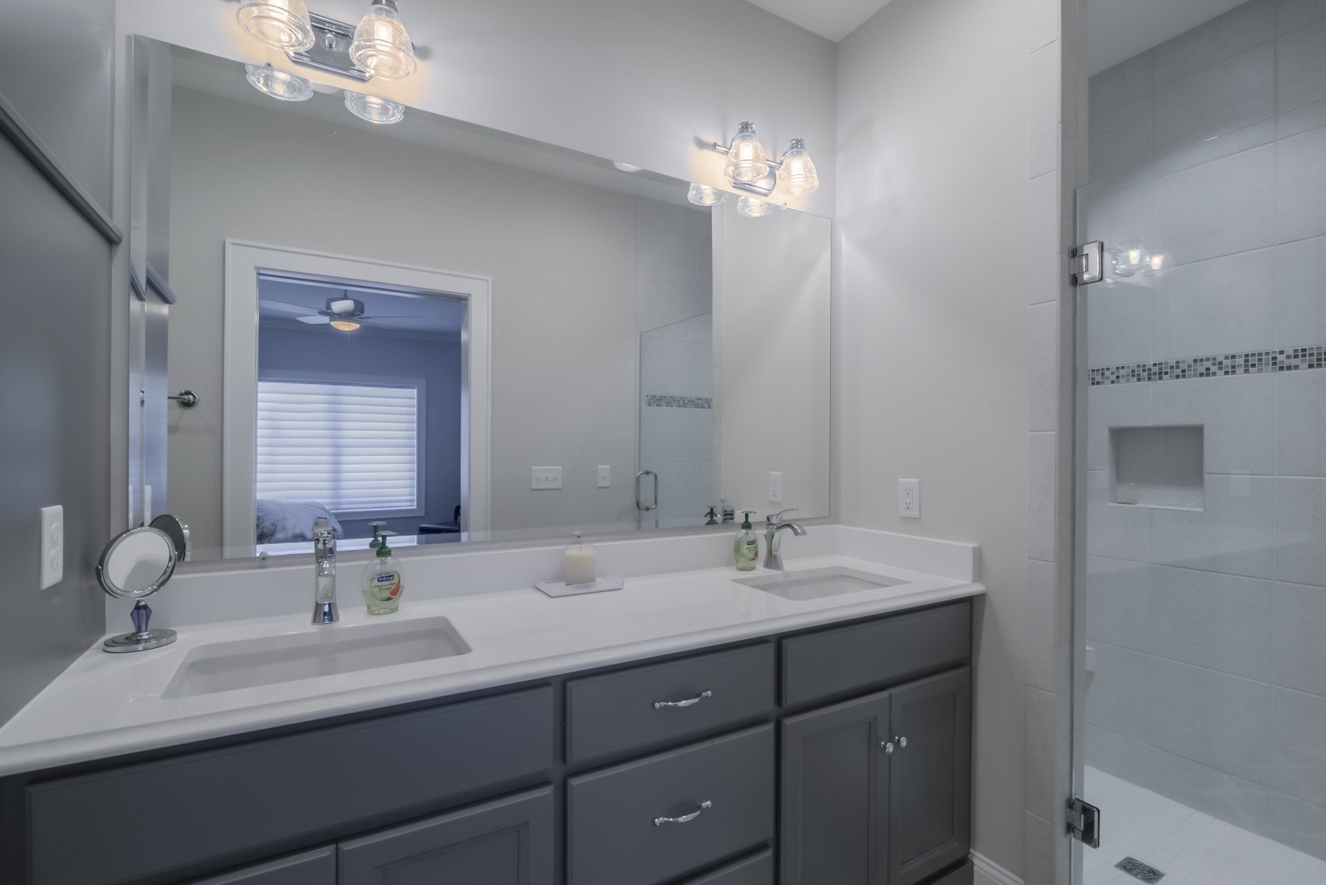 bathroom vanity with white sinks | Bay to Beach Builders | Greenwood, DE 19950