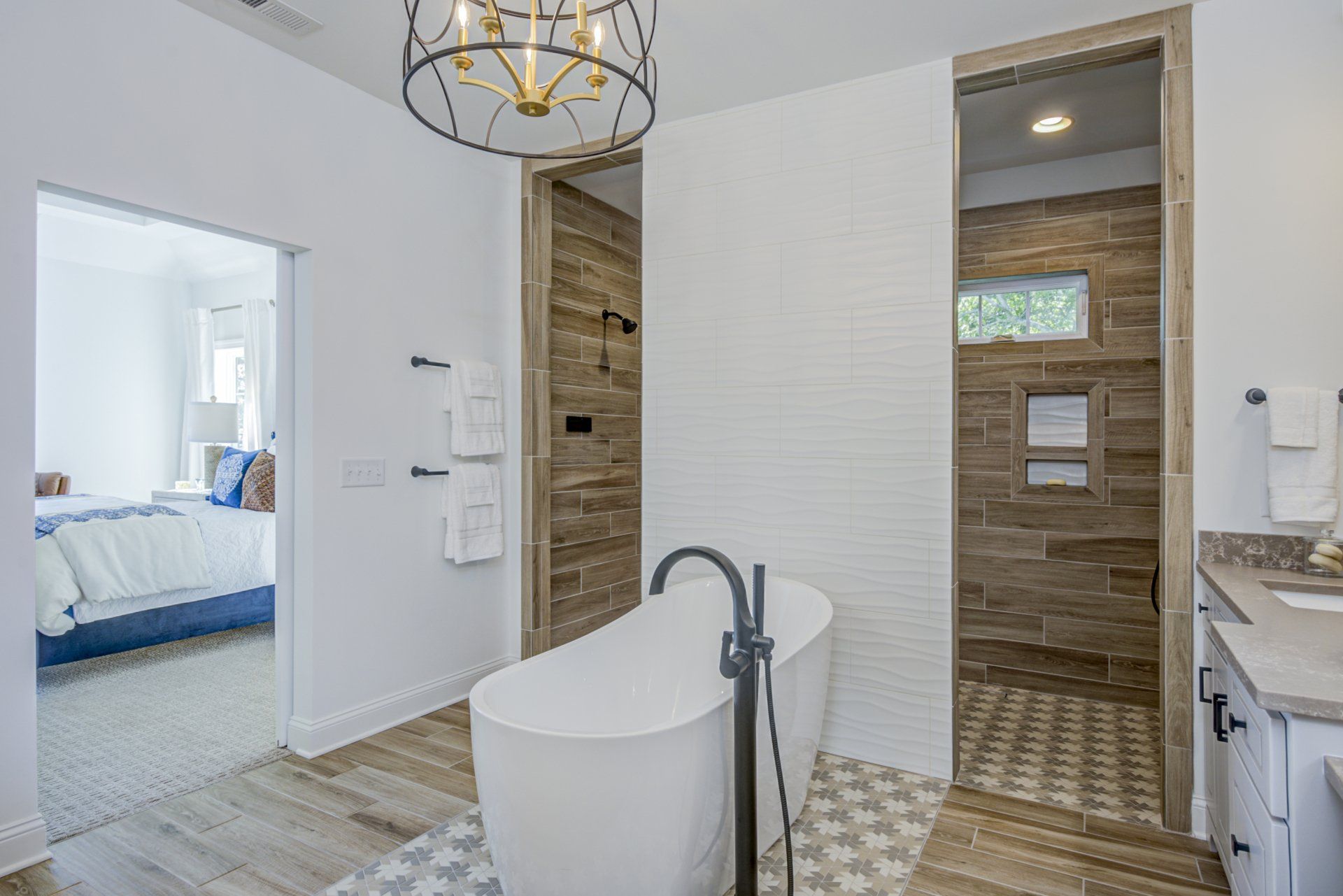 Spacious master shower with tub | Bay to Beach Builders | Greenwood, DE 19950