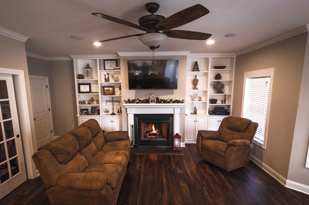 Spacious living room with fireplace | Bay to Beach Builders | Greenwood, DE 19950
