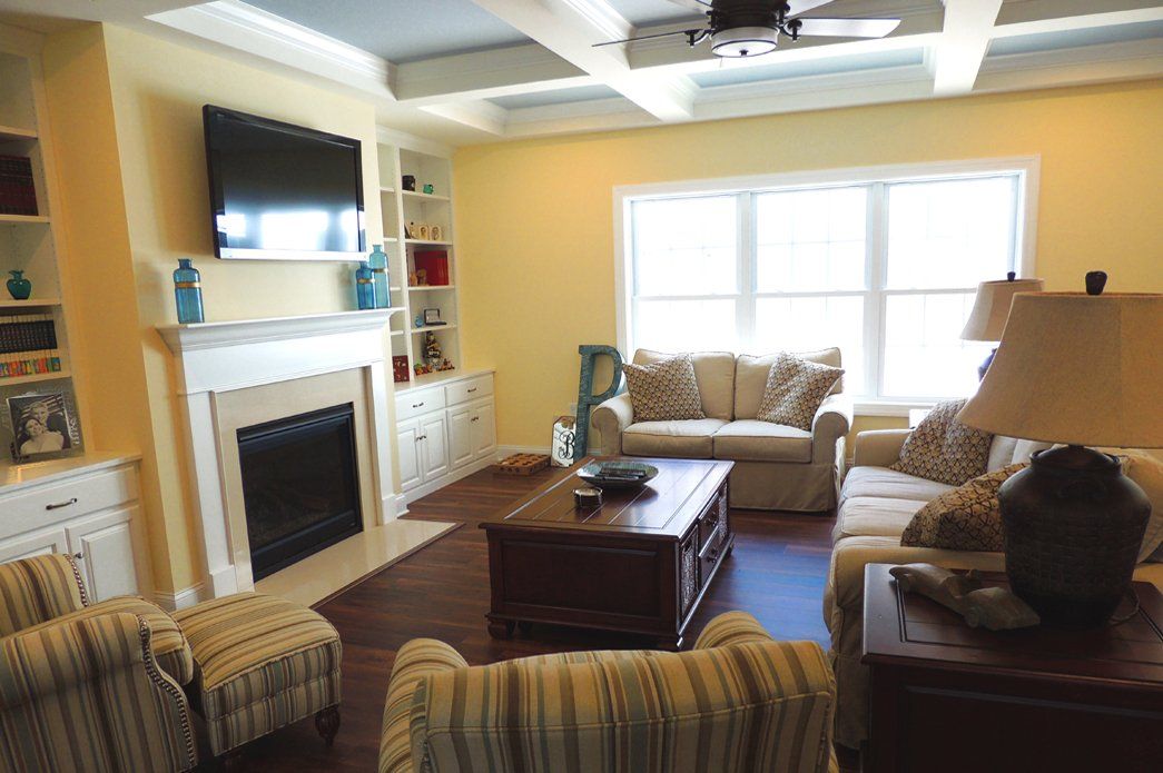 Spacious living room with fireplace | Bay to Beach Builders | Greenwood, DE 19950