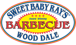 The logo for sweet baby ray 's barbecue wood dale