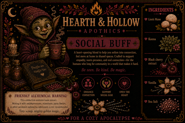 SOCIAL BUFF: Lion's mane, kanna, black cherry, vanilla, sea salt